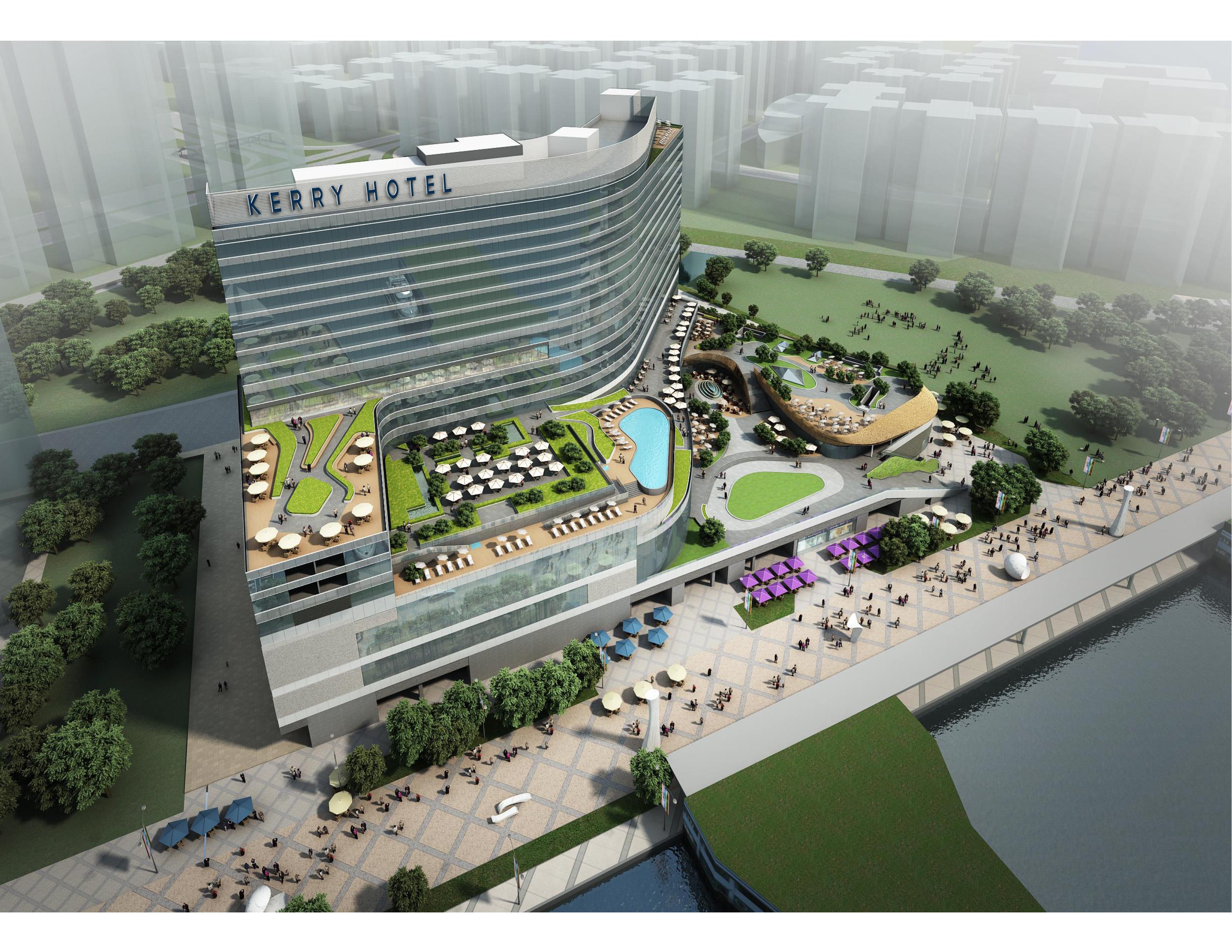Kerry Hotel Hong Kong By Shangri-La Exterior foto Aerial view of the hotel