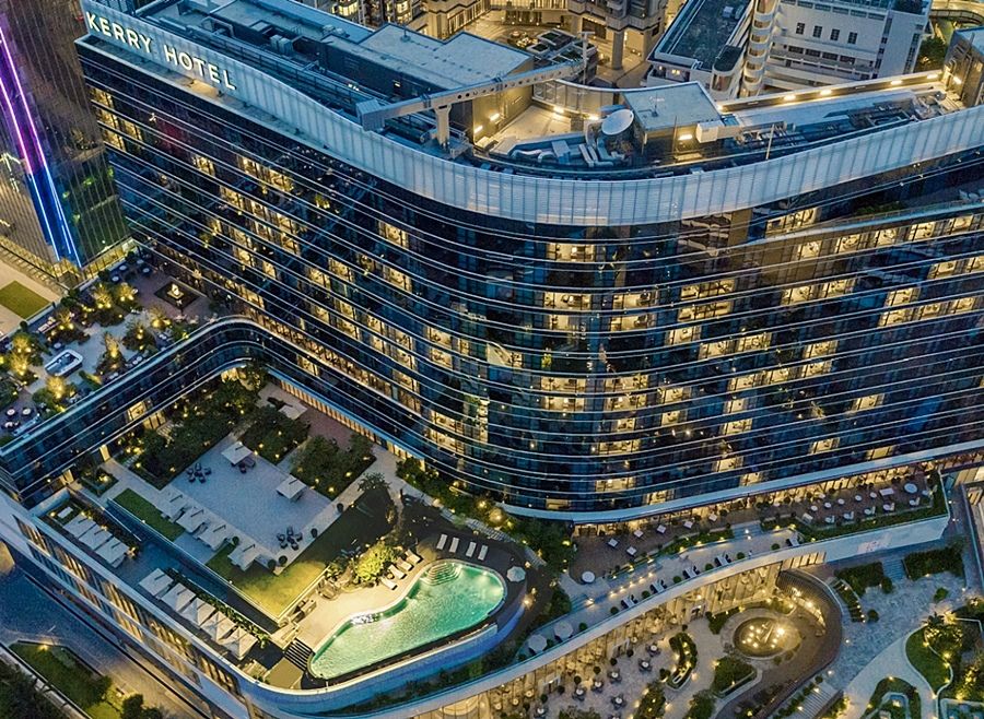Kerry Hotel Hong Kong By Shangri-La Exterior foto Aerial view of Kerry Hotel Chengdu